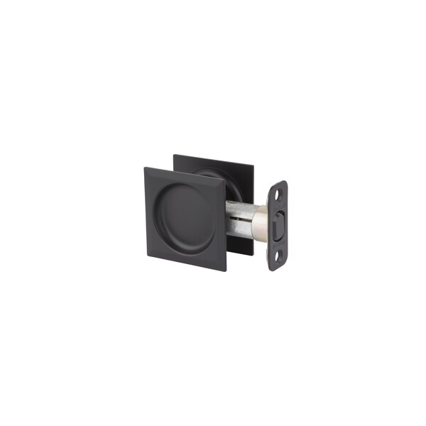 Kwikset Square Passage Pocket Door Lock Matte Black Finish 334SQT-514 - main